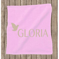 Rally Velour Towel Hemmed 15"X18" - Light Pink (Imprinted)